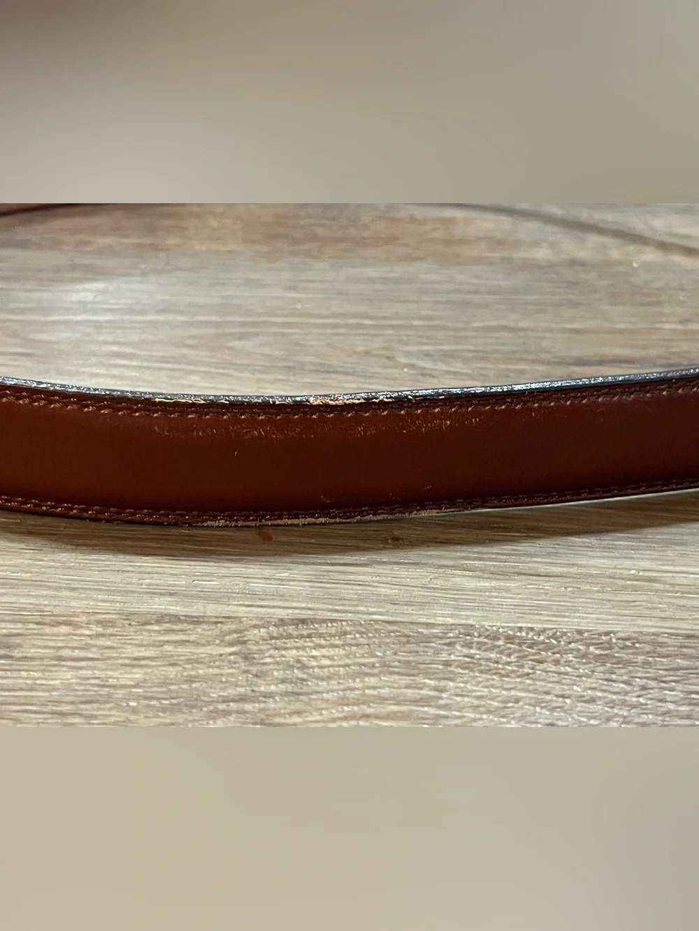 Italian Full Grain Leather Belt Solid Brass Hardware Size 38 / 95 Made in Italy